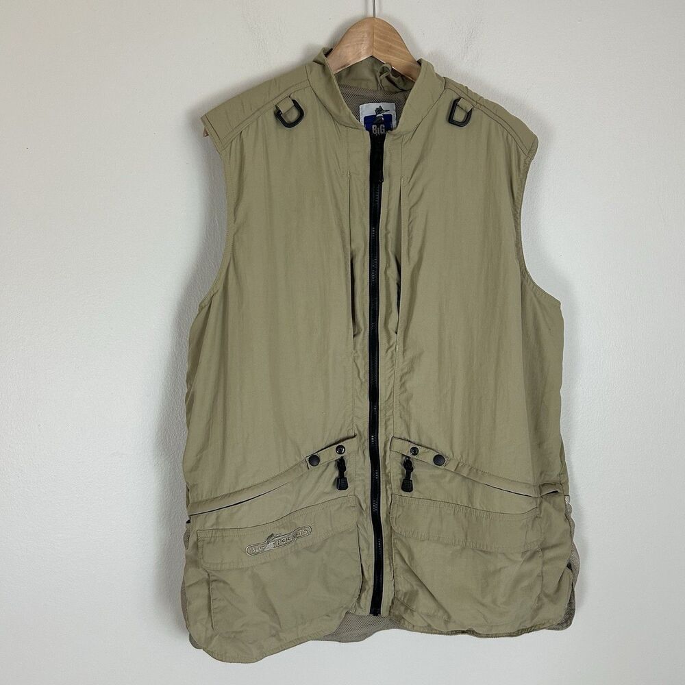 Vintage Big Pockets Made In USA Multi Pocket Utility Fishing Vest Men Size Large